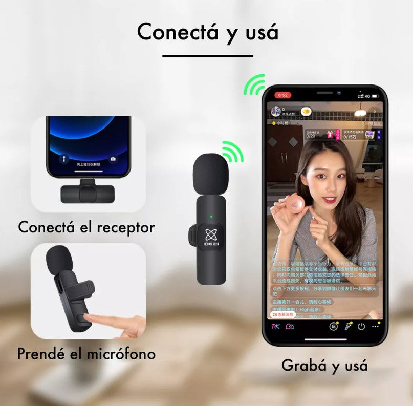 AirMic Pro™ Micrófono Inalámbrico para iOS y Android